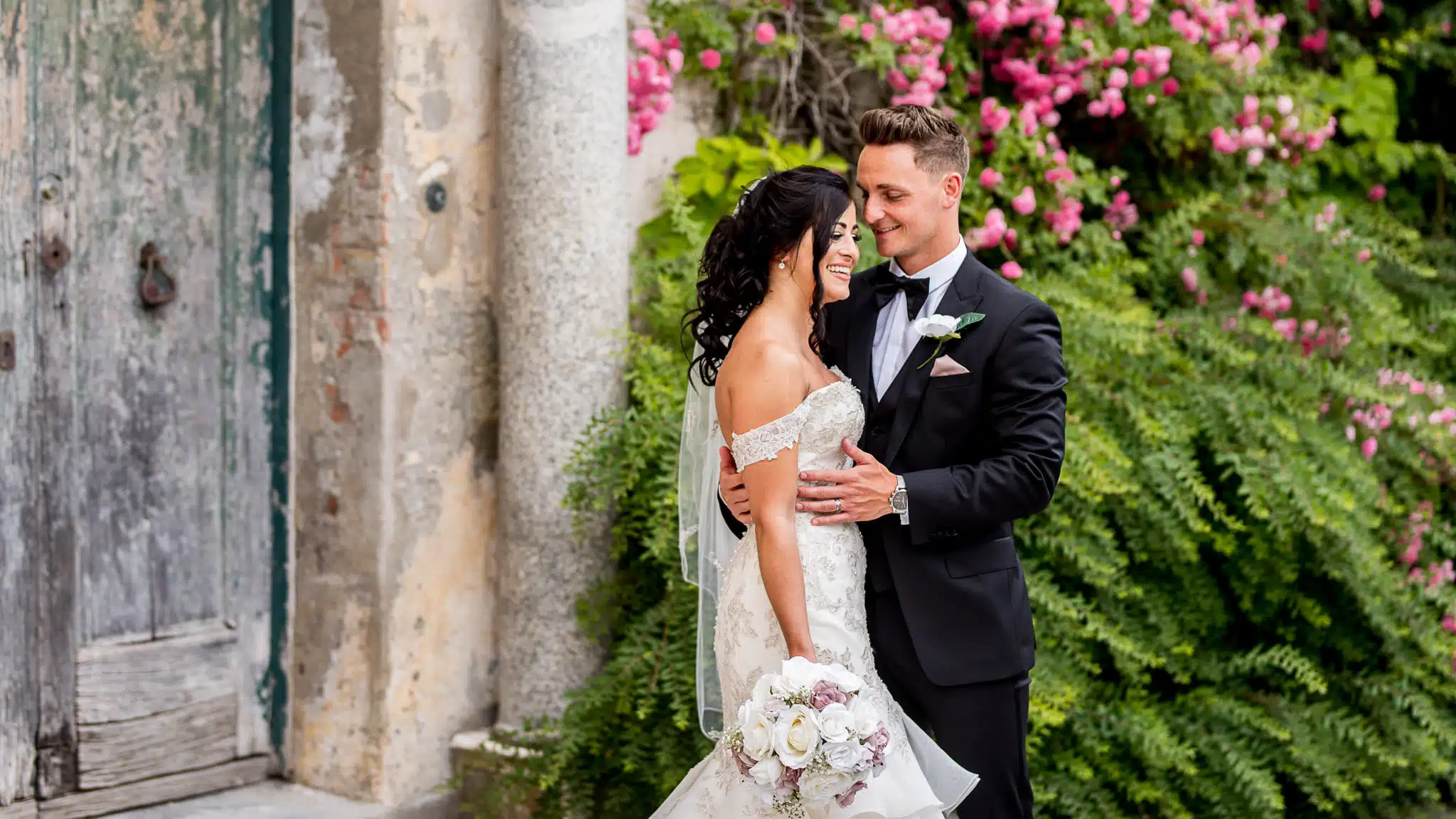 Destination wedding photography in Ravello, Italy of bride and groom