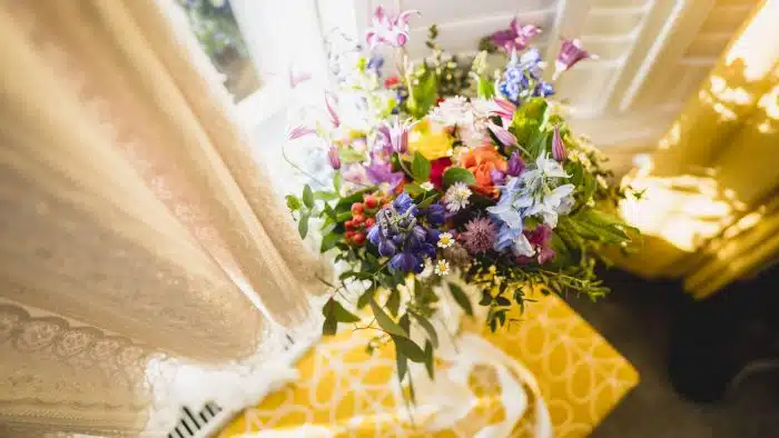 33-Wedding-Photography-at-Stone-Barn-Emma-Gavin-Lewis-Fackrell-Photography wedding bouquet of flowers