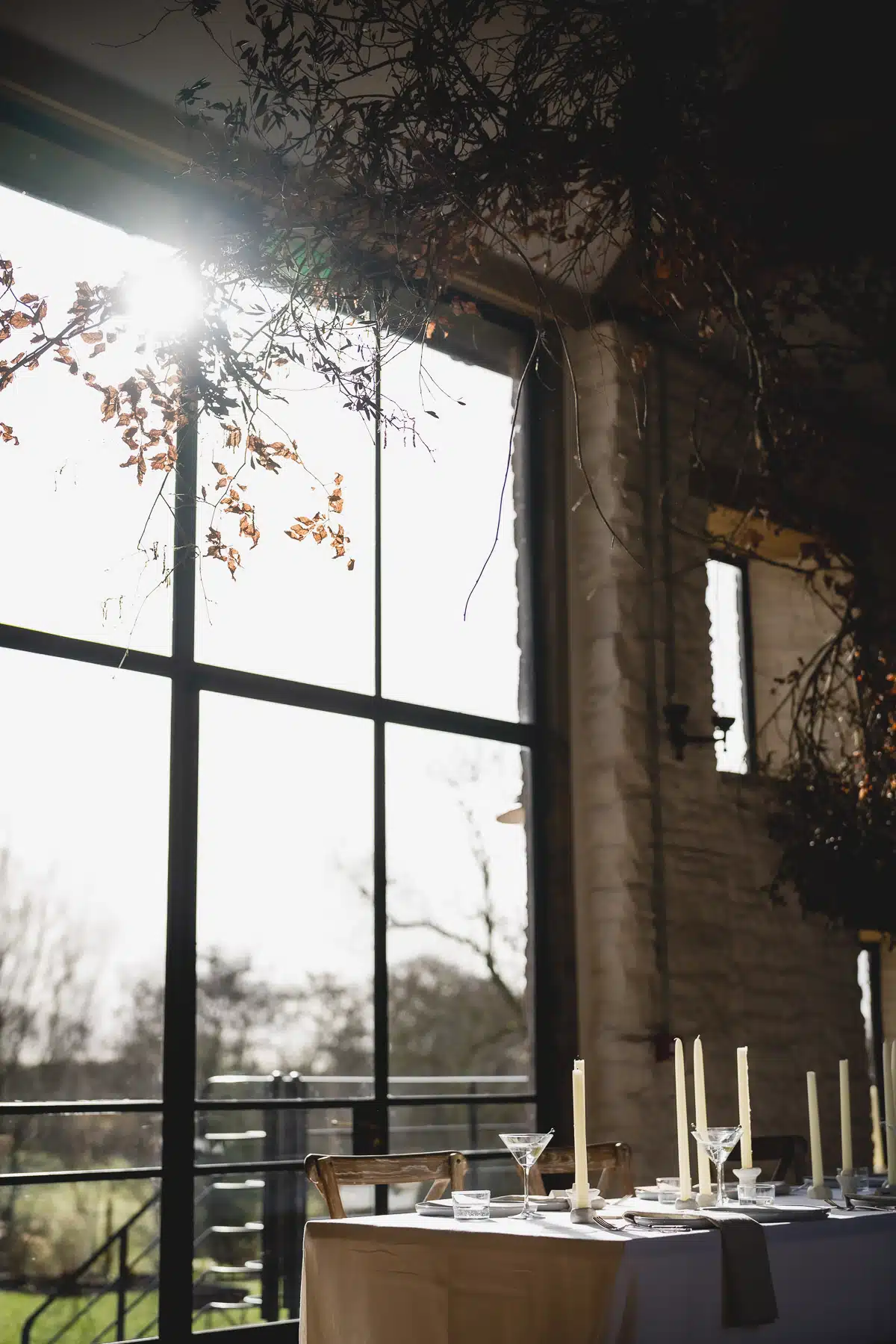 Inside the barn at Llantilio House