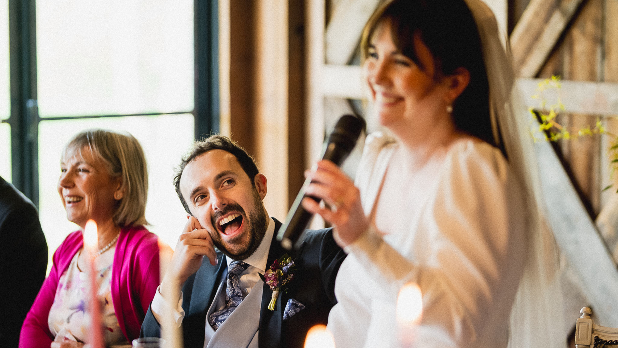 Speeches under the beams at Dewsall Court, Herefordshire