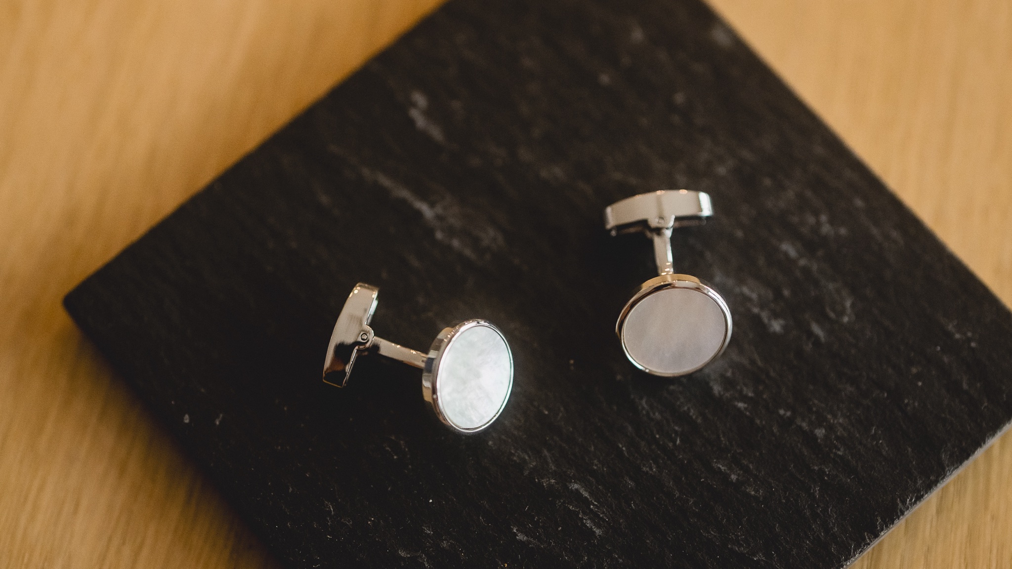 Cufflinks on slate