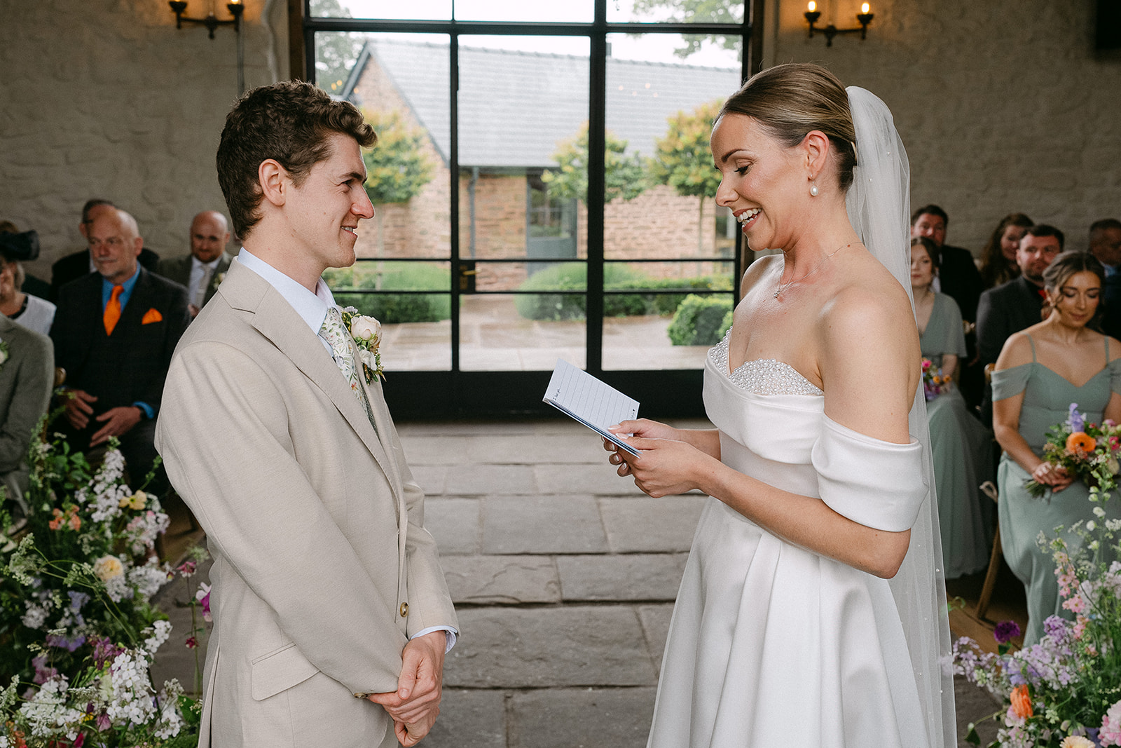 Nathan reading his vows to Olivia in the barn