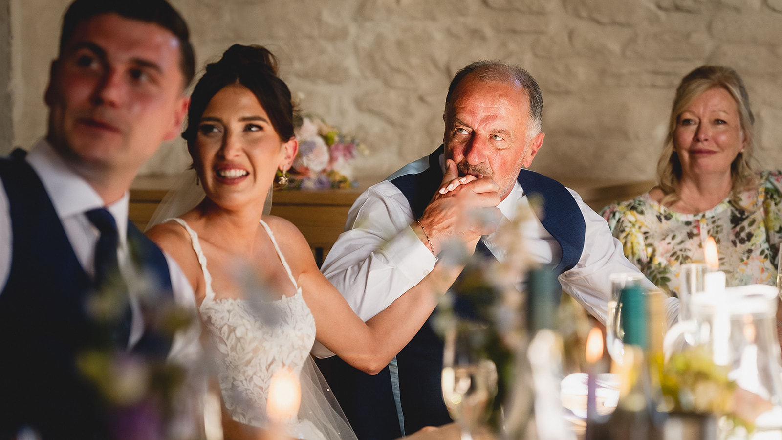 Rosie laughing during the speeches