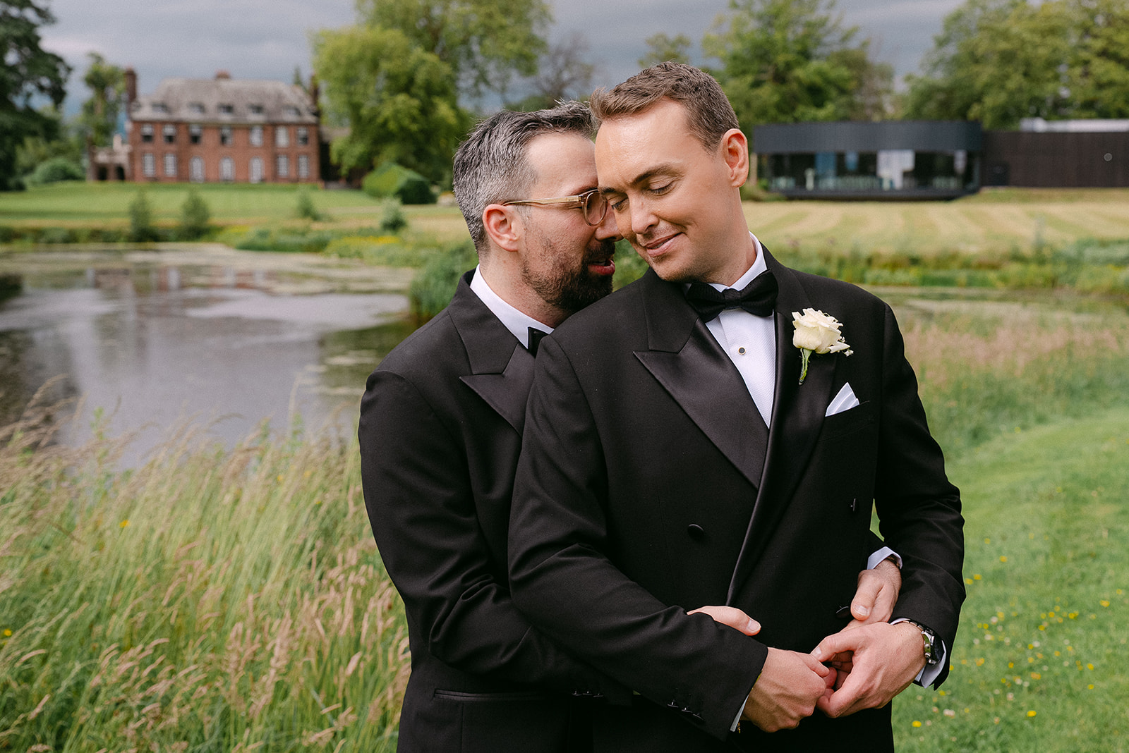 Lewis and James by the lake